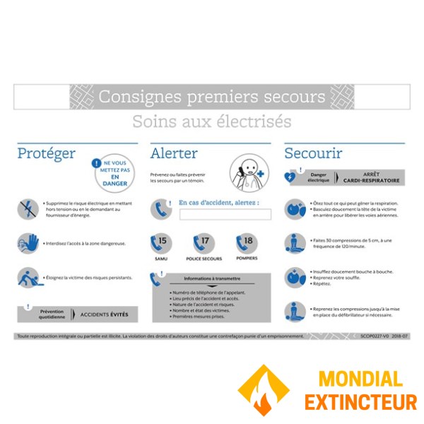 Instrucțiuni de siguranță "Îngrijire pentru victimele șocurilor electrice" - format A4