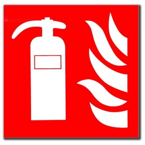 Pachet de 100 de panouri cu pictograme pentru extinctoare de 10 x 10 cm