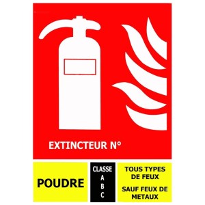 Pachet de 100 de panouri cu pictograme pentru stingătoare cu pulbere 125 x 190