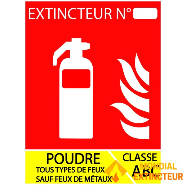 Pachet de 100 de panouri pentru extinctoare cu pulbere ABC 100 x 150 mm