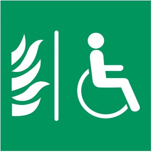 Panou PMR "pentru zonă de așteptare sigură" - 200 X 200 mm