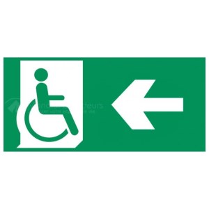 Panou de evacuare PMR stânga - PVC - L.200 x H.100 mm