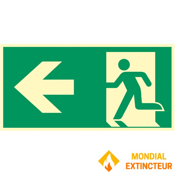 Panou de evacuare fotoluminescent stânga L.300 X H.150 mm