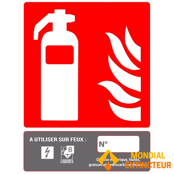 Panou stingător PVC CO2 - 15 x 20 cm - Clasa B