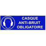 Semn căști "de urechi obligatorii" - L.300 x H.100 mm