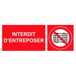 Semn de interzicere "a depozitării" PVC - 200x80 mm