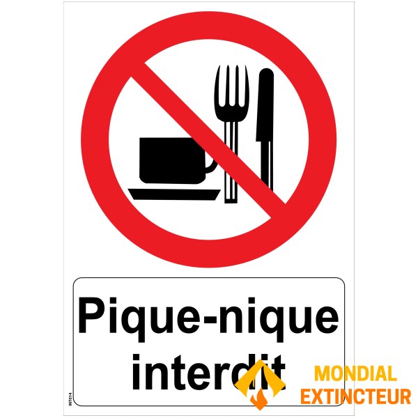 Semn de interzicere "a picnicurilor" - PVC A4