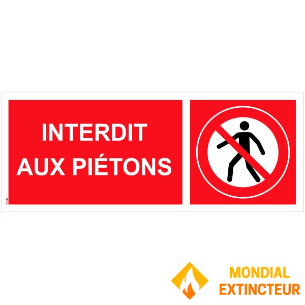 Semn de interzicere "a traficului pietonal" PVC - 200x80 mm