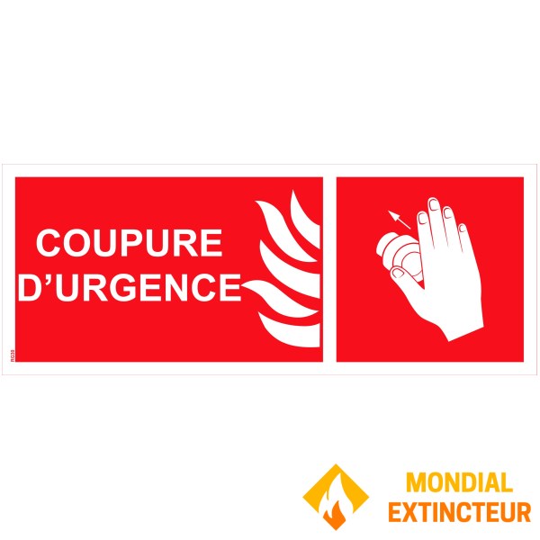 Semn de "oprire de urgență din" PVC - 200x100 mm