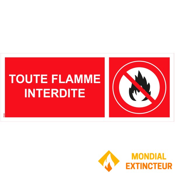 Semnul " "Nu sunt permise flăcările"" din PVC - 200x80 mm