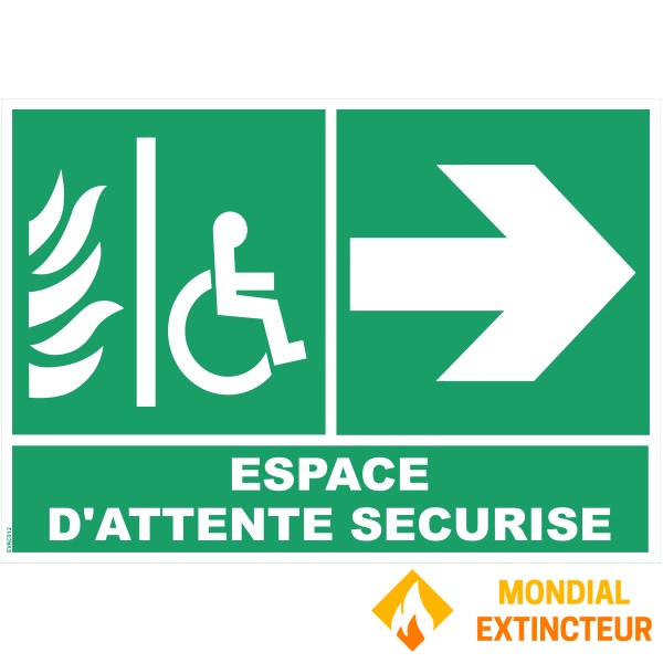 Zonă de așteptare securizată, săgeată dreapta - PVC A4