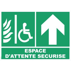 Zonă de așteptare securizată, săgeată înaltă - PVC A4