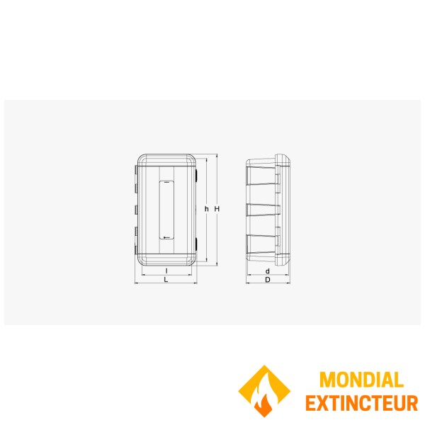 6 kg pachet extinctor cu pulbere ABC + cutie din plastic cu hublou