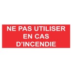 "A nu se utiliza în caz de incendiu" semn PVC - 200x80 mm
