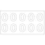 10-значная табличка для пожарных гидрантов - цифра 0