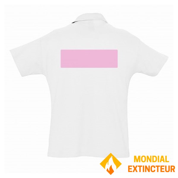 5 polos personnalisés blancs - Taille S - Flocage dos