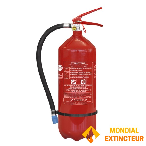 Extincteur 6 litres avec Plaque signalétique - Marque ANAF