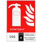 Панель для огнетушителя CO2 из ПВХ - 12,5 x 19 см - класс B
