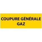 Panneau "Coupure générale gaz" - PVC 200x80 mm