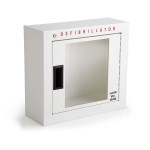 Белый металлический шкаф с сигнализацией для дефибриллятора Philips
