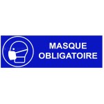 Panneaux sécurité du travail "MASQUE OBLIGATOIRE"  – L.300 x H.100 mm