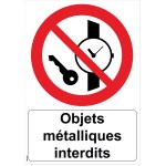 "Förbjudna metallföremål" skylt - PVC A4