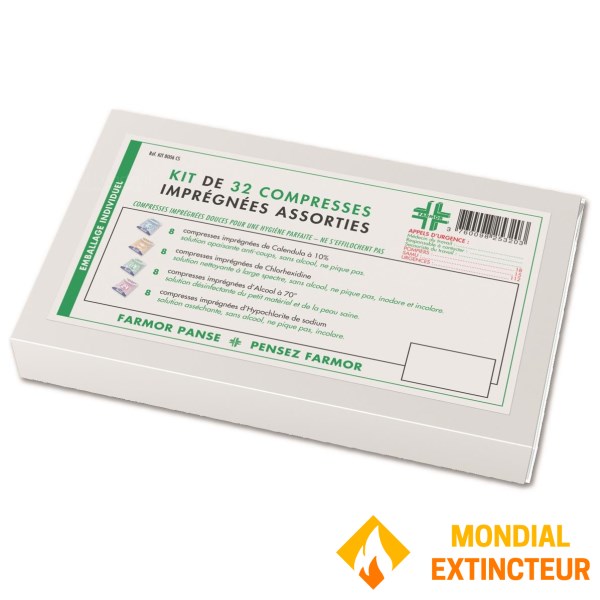Kit de 32 compresses imprégnées panachées