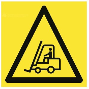 Skylt för gaffeltruck - B.200 x H.200 mm