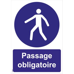 Skyltar "om obligatorisk passage" - PVC A5