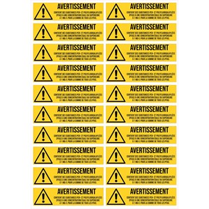 20 étiquettes - Avertissement PFAS - Planche A4