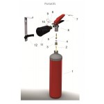 CO2 yangın söndürücü, 2 kg kapasiteli, montaj braketli CE standardı