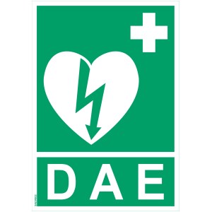 Defibrilatör işareti : DAE - A4 formatında