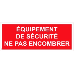 PVC "güvenlik ekipmanı" işaretini "engellemeyin" - 200x80 mm