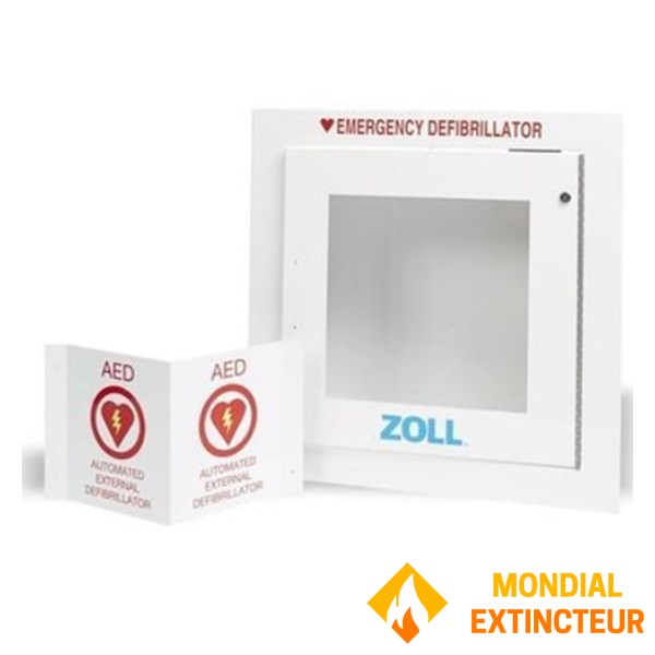 ZOLL defibrilatör için alarmlı beyaz metal kabin