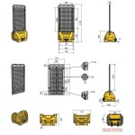 Червоний мобільний стенд на колесах