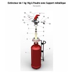 Extincteur 1 Kg ABC Marque Mobiak - Norme CE