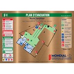 Plan d'évacuation sur Dibond Alu-Bronzé - Format A3