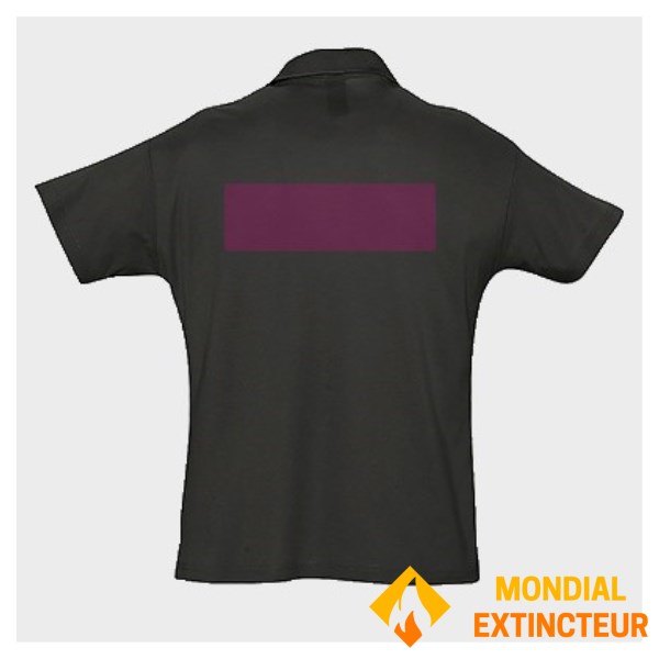 5 polos personnalisés noirs - Taille XXL - Flocage dos