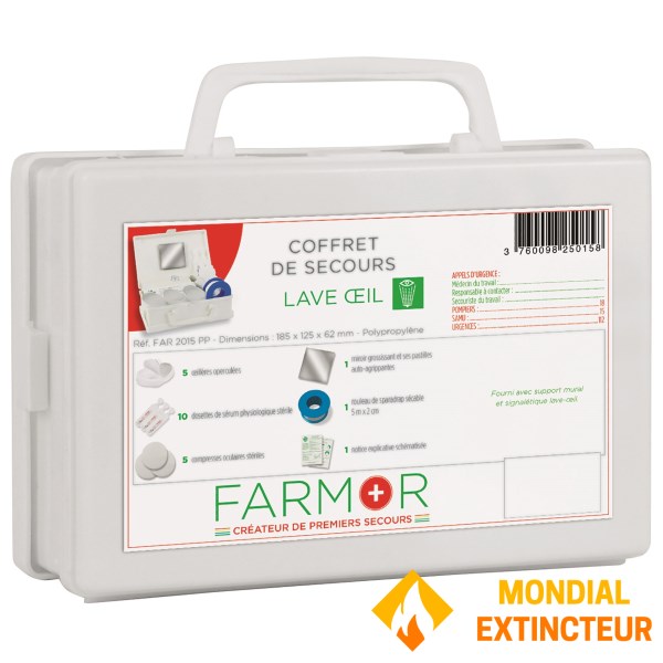Coffret de secours LAVE ŒIL sans stylo oculaire