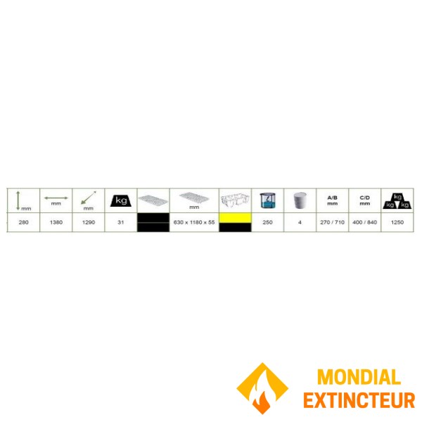 可容纳 4 个桶的保留箱