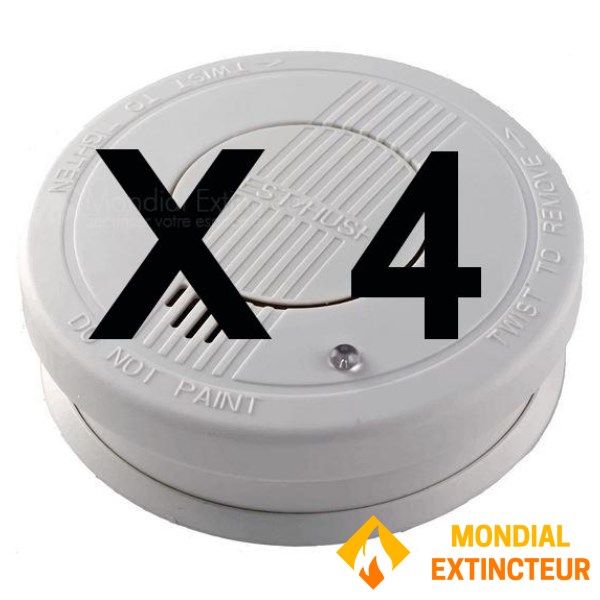 每包 4 个烟雾探测器 - 10 年使用寿命 - 符合 EN 14604 标准