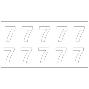 10 个消防栓编号的纸张 - 编号 7