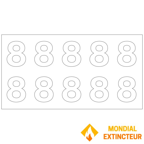 10 个消防栓编号的纸张 - 编号 8