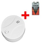 烟雾探测器 + 9V 锂电池