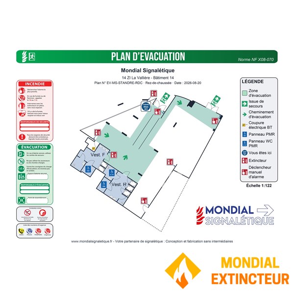 疏散计划，白色 Dibond--标准 A3 格式