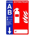 Panneau PVC eau pulvérisée additif avec flèche 10 x 15 cm - Classe AB