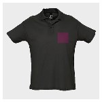 5 件黑色定制 Polo 衫 - 尺寸 XL - 心形植绒